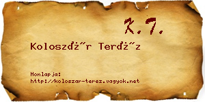 Koloszár Teréz névjegykártya