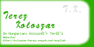terez koloszar business card